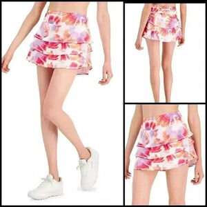 NewID Ideology Reef Peach Printed Tiered Tie Dye Skort Pickleball Tennis 1X
